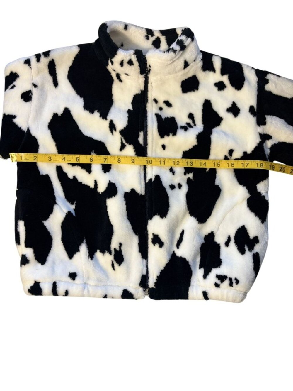 Black Mountain Outdoor Cow Print Fleece Jacket Youth XL Full Zip Warm Plush Soft - Picture 6 of 11